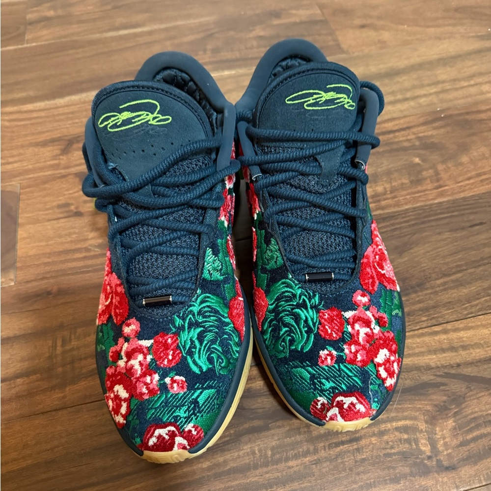 LeBron XXI Floral Embroidered Sneakers